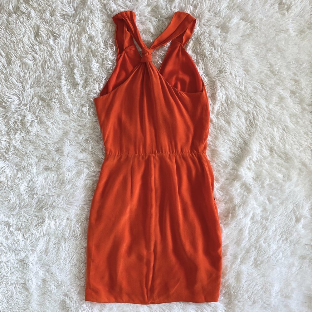 2010s Orange Silk Halter Party Dress - Small - Picture 2 of 4